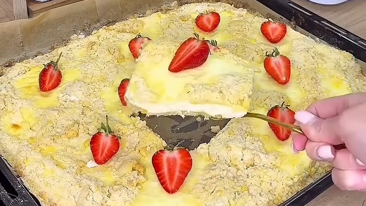 Творожный ПИРОГ на быструю руку...🥧🍓😋    Рецепт в описании ✍️