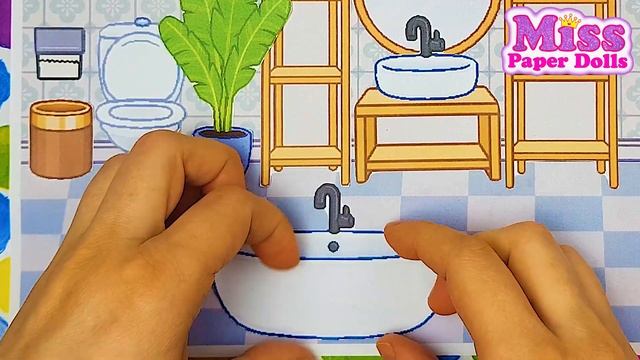 Paper dolls dollhouse TOCA BOCA Bathroom  / dollhouse Bathroom TOCA BOCA . Miss Paper Dolls