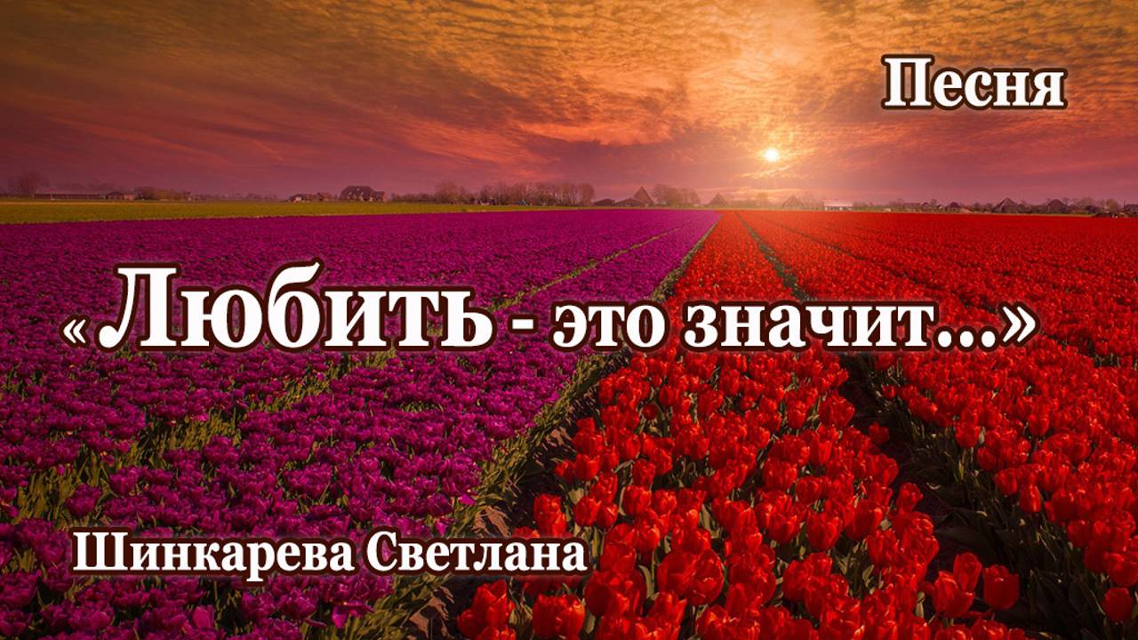 "Любить- это значит.." песня, исп.Шинкарева Светлана