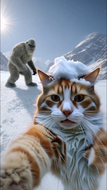 ВЛОГ ИСПУГАННОГО КОТА И СНЕЖНОГО ЧЕЛОВЕКА #ВЛОГ #veo3