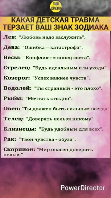 Какая детская травма терзает ваш знак зодиака
