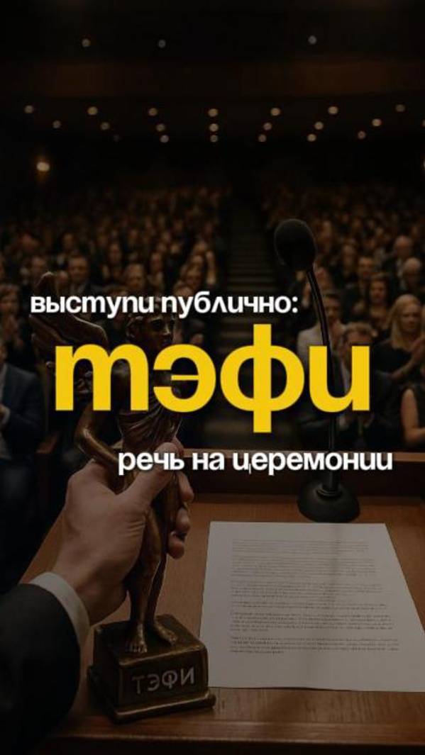 Выступи публично, речь на церемонии тэфи