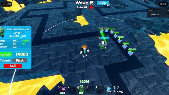 Roblox Toilet Tower Defense (TTD). Обзор на GREEN LASER Cameraman