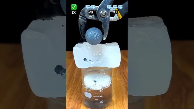 Part 1 ： 1000°C Hot Ball vs + 3 layers of Ice ｜ Cool science experiment #satisfying #asmr