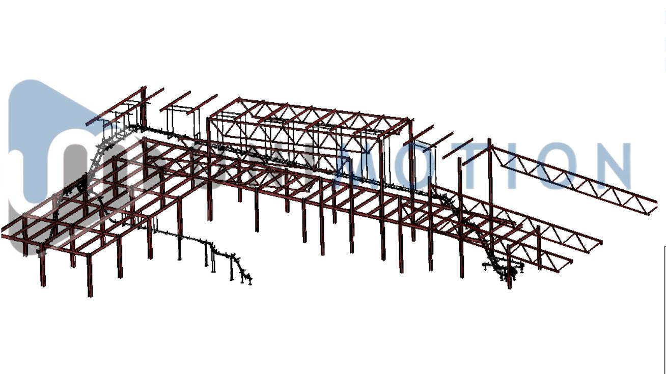 Подвесная конвейерная система для коробов с готовой продукцией \ Overhead conveyor system