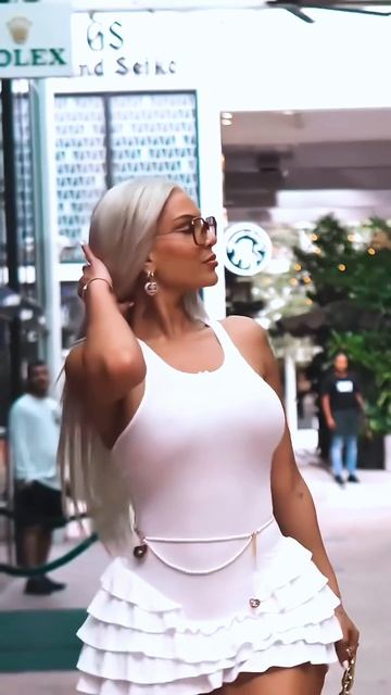 mulBdA1XQss - Stunning white short flare dress street style summer outfit #fashion #style #outfit #s