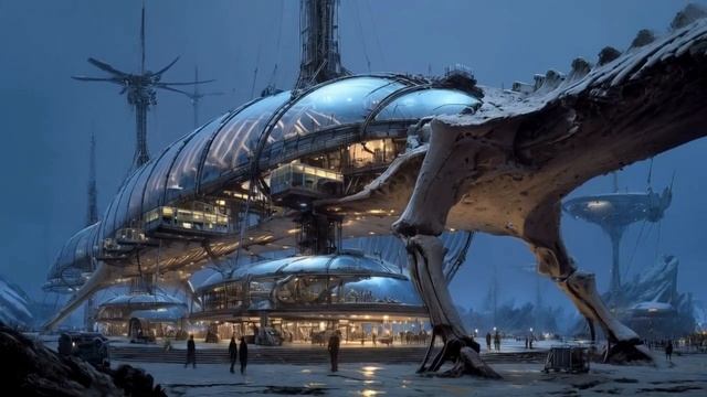 Fossil Cities AI Video _ Epic Sci-Fi World Built in Ancient Creature Bones