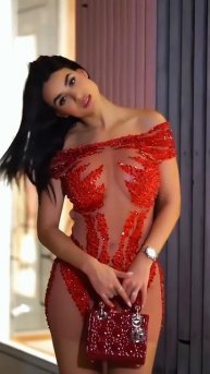 rX0N0RkpY7E - Beautiful model in a tight sparkly bodycon minidress for the night #fashion #style #ou