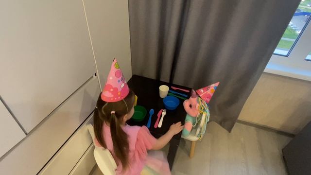 Родители и дочки/день рождения любимой игрушки Полины единорожки🦄