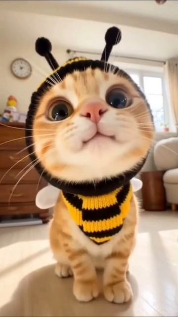 КОТИК В КОСТЮМЕ ПЧЁЛКИ 🐝 #котик