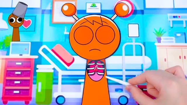 Incredibox Sprunki - Build Sprunki Hospital with Pinki, Oren Room & Fun Bot, Wenda from Cardboard