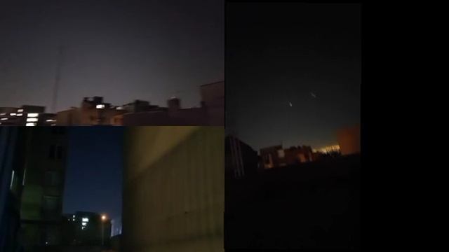 Работа ПВО Ирана над Тегераном. ПВО отражает новую израильскую атаку. Неплохо так работает.