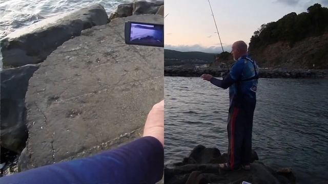Джубга, Чёрное море, отводной поводок, осенью спиннингом с берега