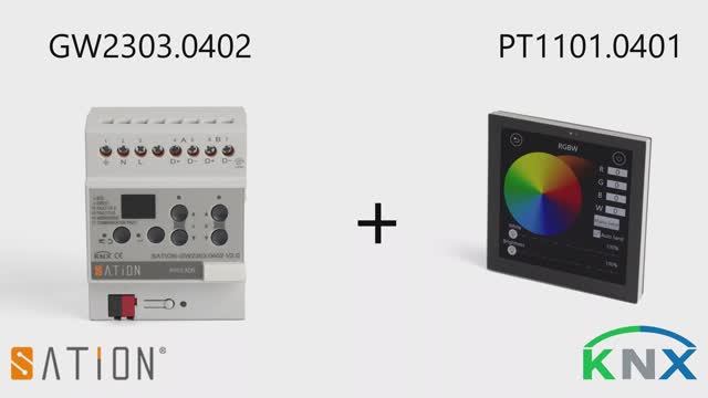 Управление цветовой температурой освещения (TW) с помощью DALI (DT8) / KNX и панели PT1101.0401