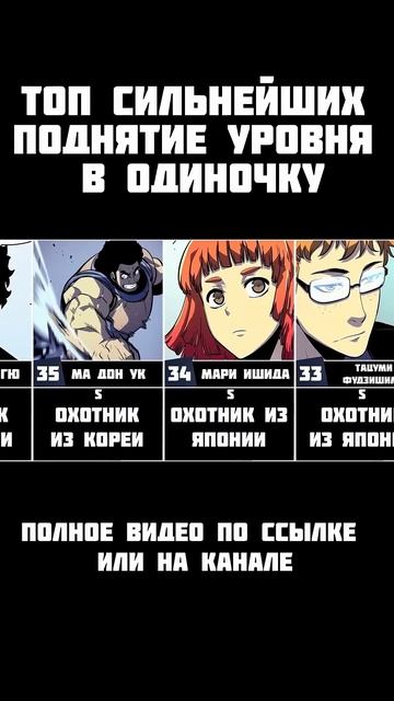 ТОП сильнейших в Поднятии уровня в одиночку часть 1