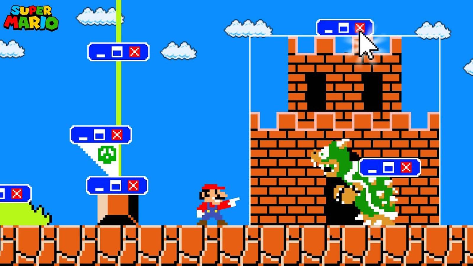 Что, если бы Марио, используя возможности Window, попытался победить Super Mario Bros