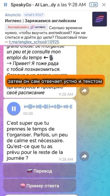 ОЧЕНЬ УДОБНО ! чат бот для иностранного языка