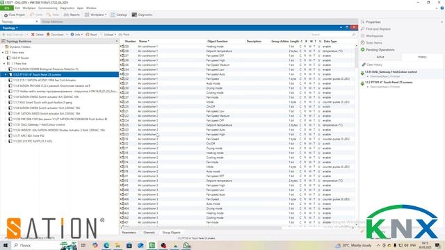 Управление цветовой температурой освещения (TW) с помощью DALI (DT8) / KNX и панели PT1101.0401