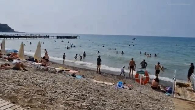 Геленджик Архипо-Осиповка Чёрное море сегодня 14 июня 2025. Обстановка на Центральном пляже, погода