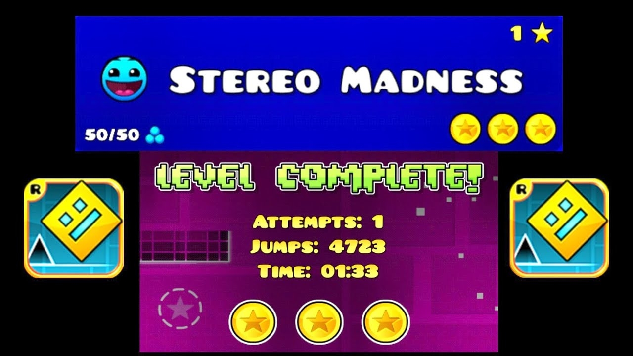 Geometry Dash - Stereo Madness (Прошёл с первого попытки) на андроид #1