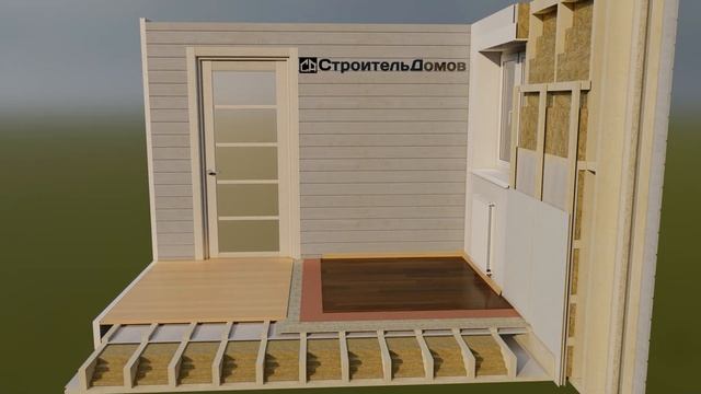 Пирог стены, пола в каркасном доме