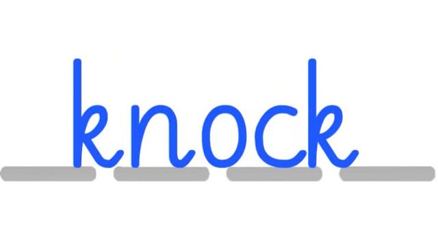 silent k - Phonics - knock, knee, knob
