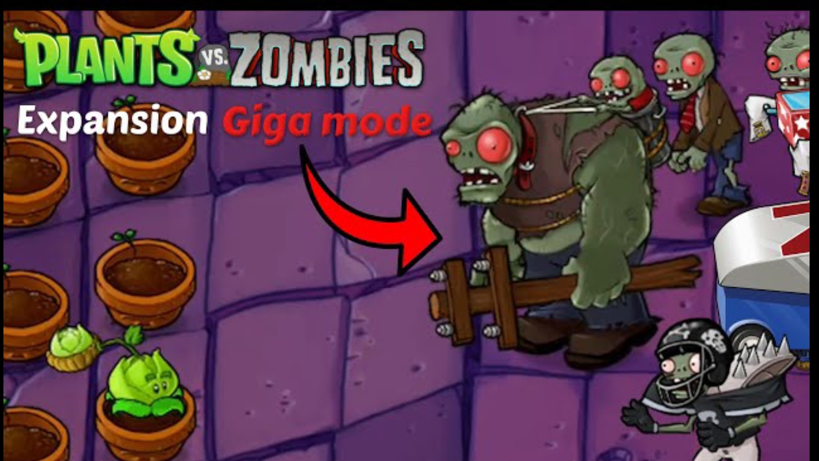 Plants vs Zombies Expansion, но у всех зомби В 2 РАЗА БОЛЬШЕ ХП (PvZ Expansion Giga Mode)
