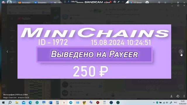 #живаяочередь #MiniChains  выплаты партнёрам 15 августа 2024 года