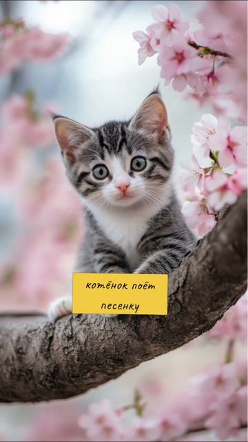 Котёнок поёт песенку #котёнок