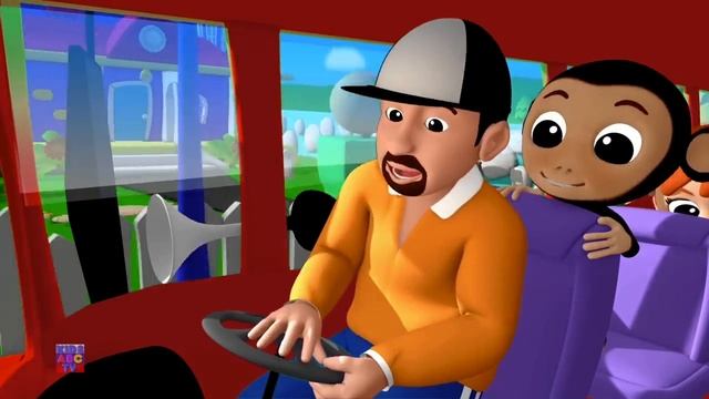 Колеса на автобусе песни   Wheels On The Bus   Kids ABC TV Russia   русский мультфильмы для детей