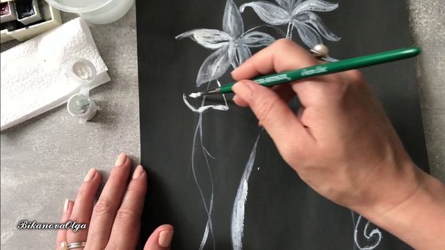Как нарисовать картину акрилом черно-белый натюрморт. #акрил #урокирисования #видеоурок