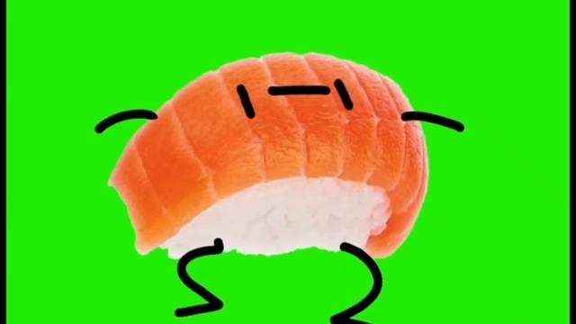 я суши, зелёный экран и суши