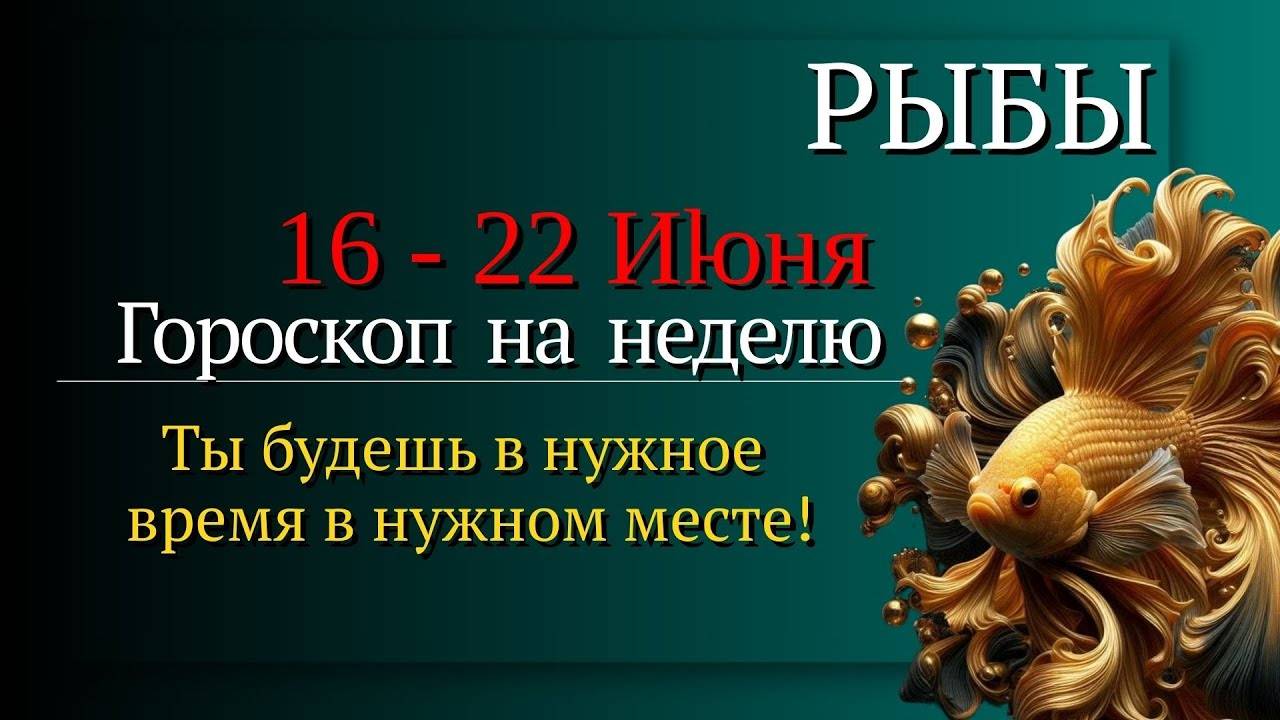 Рыбы Гороскоп на неделю с 16 по 22 июня 2025 Время мечтать и действовать!