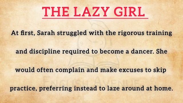 The Lazy Girl Story   English Listening And Speaking Practices   English Podcast    Story Level 1