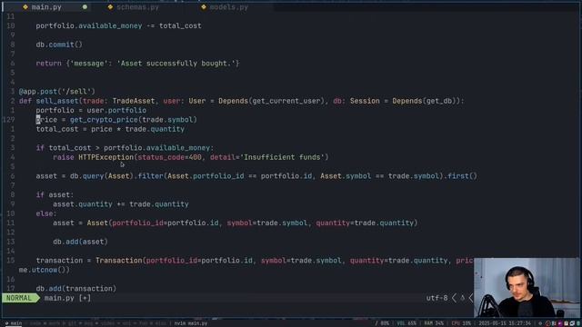 Crypto Demo Portfolio in Python (FastAPI, React, EchoAPI)