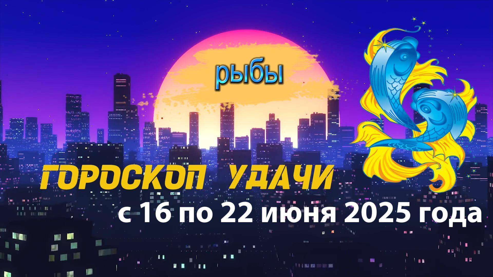 Гороскоп удачи на неделю  с 16 по 22 июня 2025. Рыбы