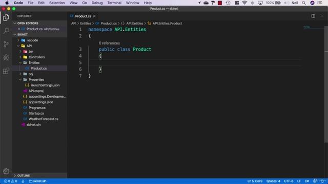 011 Adding a C# Entity class