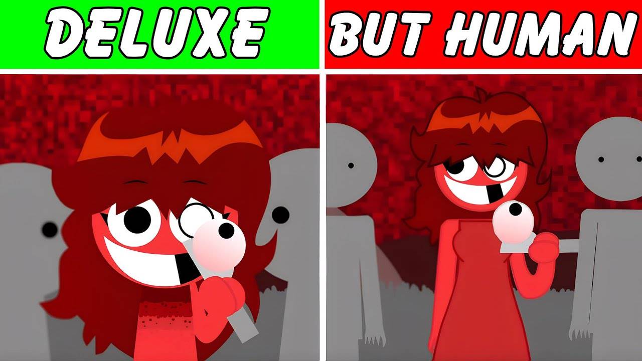 Последнее обновление Sprunki Retake DELUXE But Human в Суперсемейке Sprunki