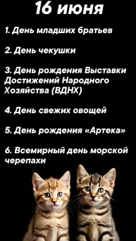 Какие праздники сегодня 16 июня #врек #вленту #популярное #праздник #празднуетпланета #июнь