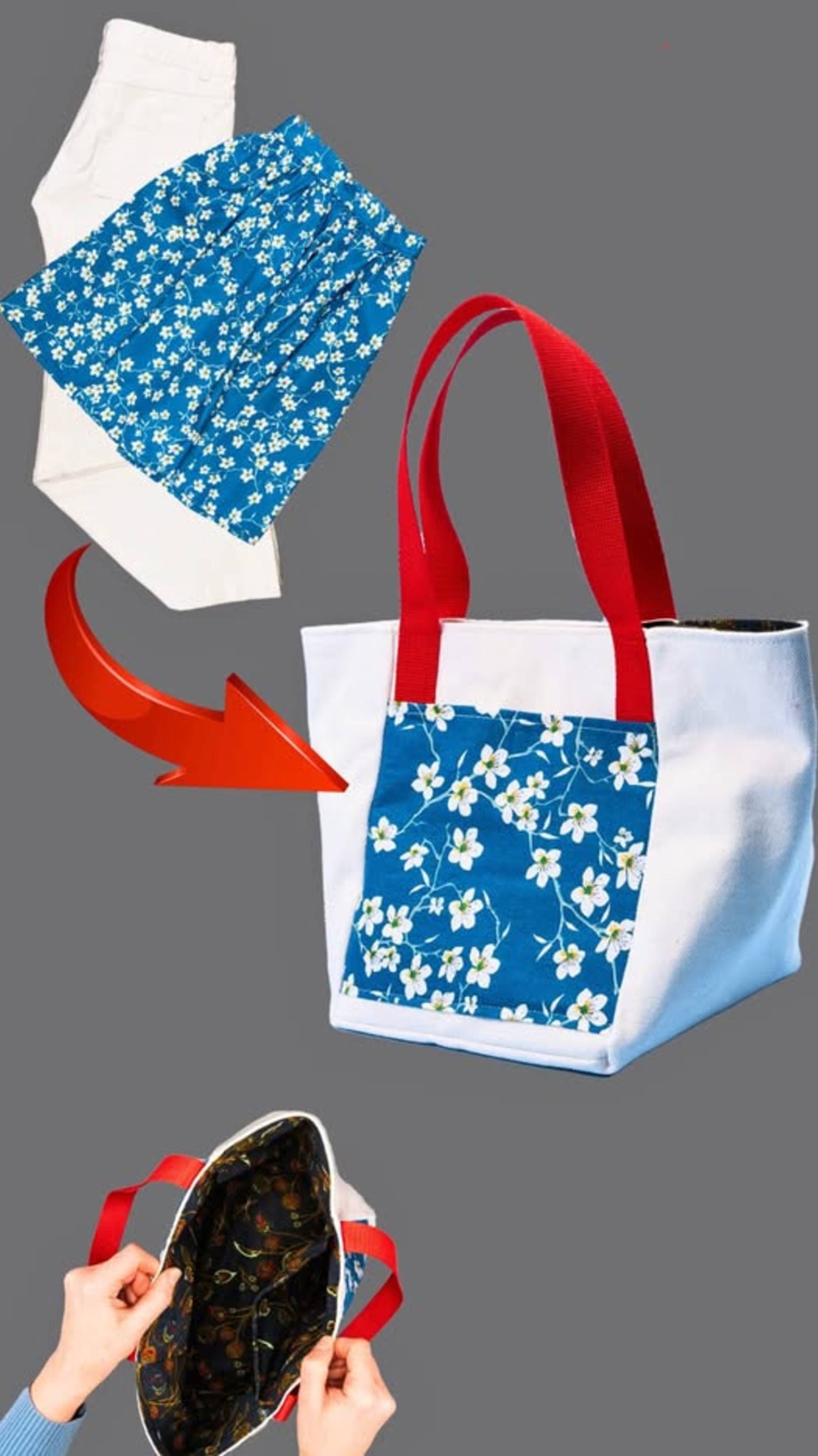 Сумка-шоппер своими руками из джинсов и юбки 👜✂️