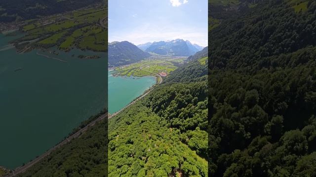 Flying along the mountain