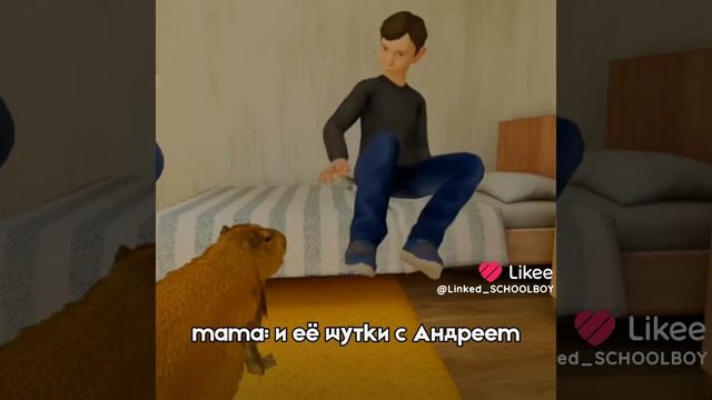 мама и папа Андрея подарили Андрею капибару