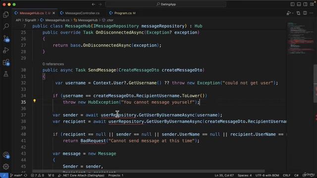 223 - Adding the send message method to the hub