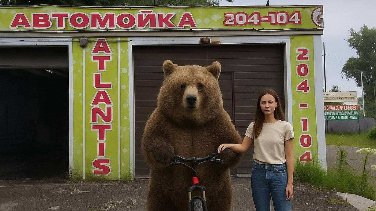 Маша и Миша. На автомойке #машаимедведь, #автомойка, #томск, #радонежскийтомск