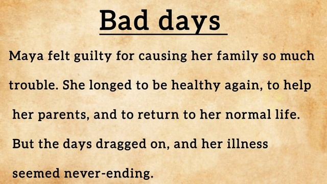 Learn English Through Story   Improve Your English   Very Interesting Story   Short Story   Bad Days