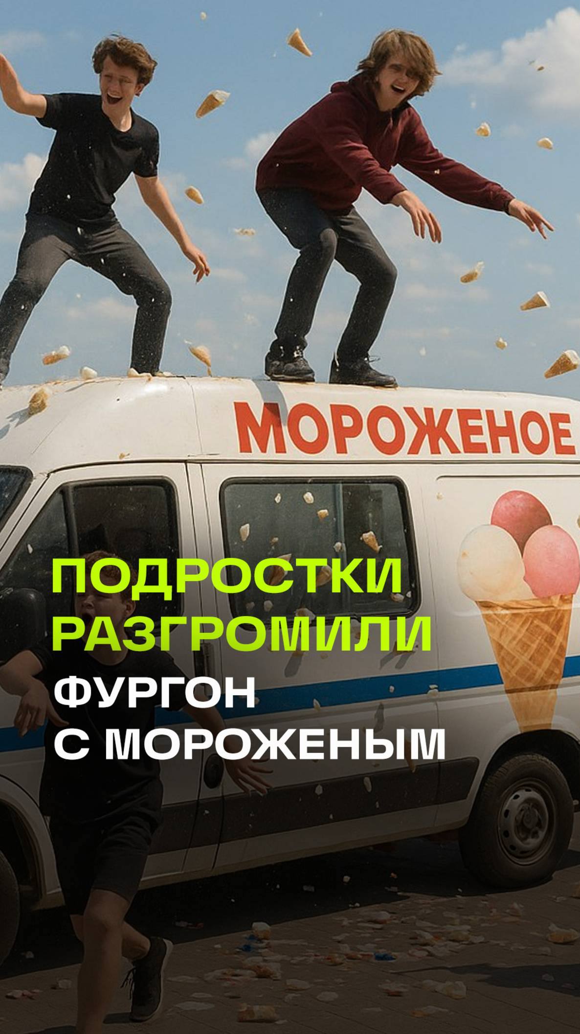 Подростки разгромили фургон с мороженым в Нижнем Новгороде