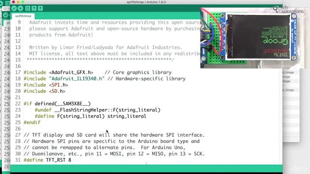 10. Graphics screen Using a 2.2 TFT with SD Card