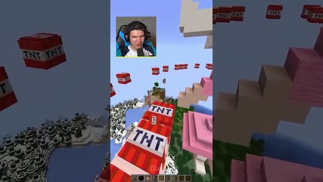 ТРАЛАЛА ТНТ РАН В MINECRAFT🤯 444% #shorts #шортс #minecraft #майнкрафт #вмайнкрафт #побег #lisfox