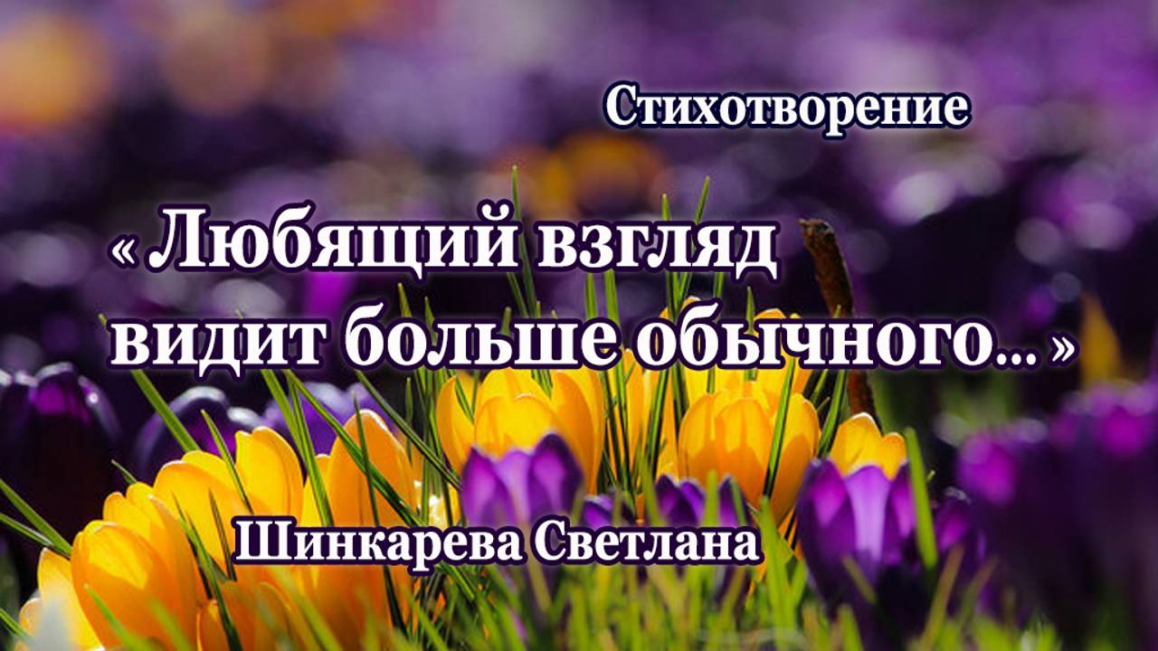 "Любящий взгляд видит больше обычного.." стих, Шинкарева Светлана