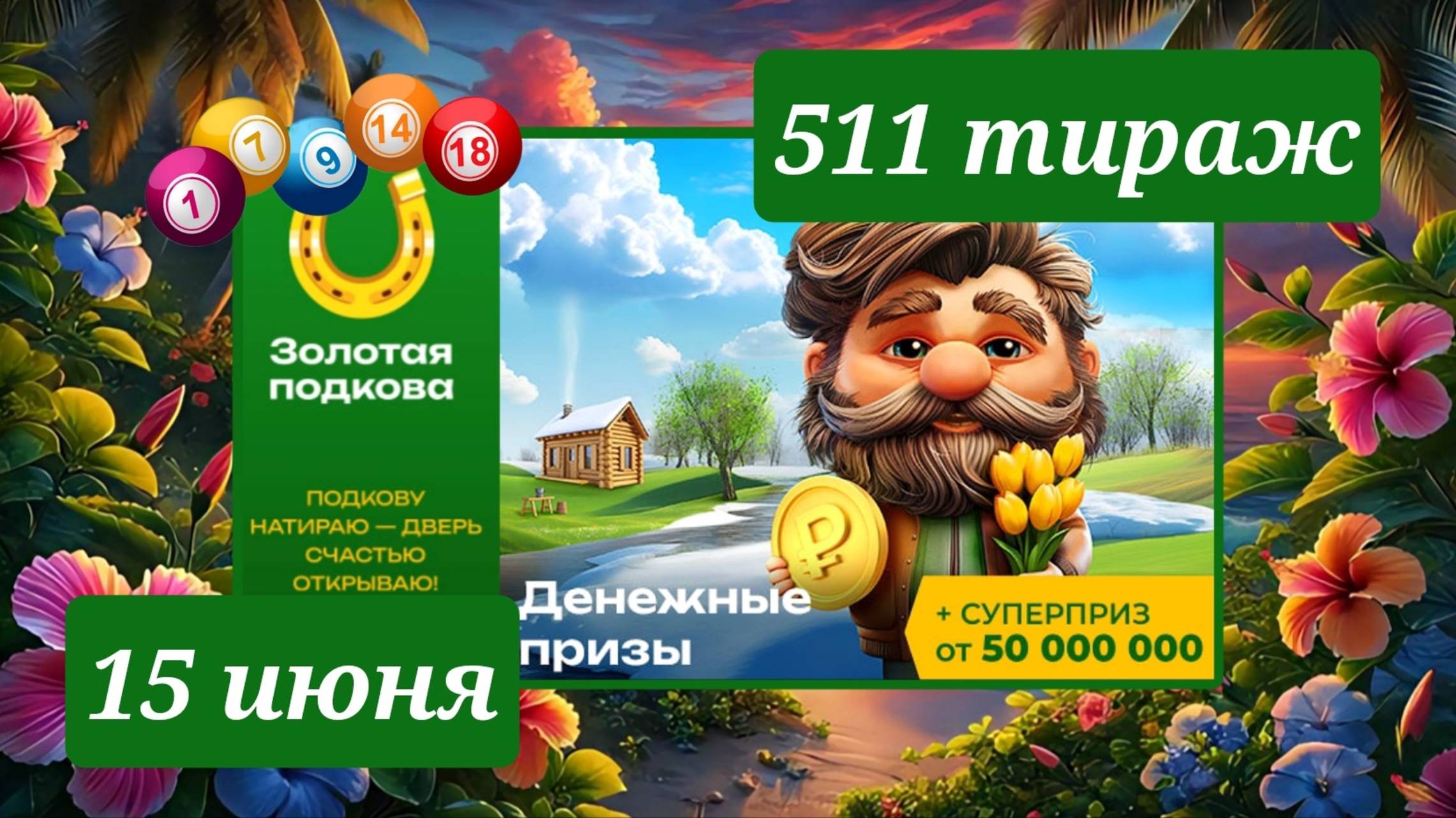 ЗОЛОТАЯ ПОДКОВА 511 ТИРАЖ от 15 июня 2025 года. Проверить тиражный билет СТОЛОТО.